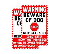 Letrero de metal divertido con texto en inglés "Beware Of Dog For Fence (2 unidades) Beware Dog Warning Sign For Property Dog Signs For Yard Do Not Enter Letrero al aire libre No Soliciting For House