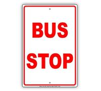 Letrero de metal divertido con texto en inglés "Bus Stop No Parking Wall Art Decor Novelty Notice Funny Metal Placas y Letreros Póster 8 x 12 pulgadas