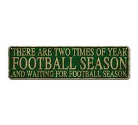 Letrero de metal divertido con texto en inglés "There Are Two Times Of Year Football Season And Waiting For Football Season", de 10,2 x 40,6 cm, para decoración de pared de bar, comedor, sala de estar
