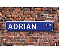 Letrero de metal divertido para regalo de Adrian, regalo para el amante de Adrian, regalo para nieto, regalo de cumpleaños de Adrian, 10 x 40 cm