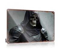 Letrero de metal divertido y divertido con texto en inglés "Man Cave Signs And Decor Dark Knight: The Armored Reaper In Shadows" (20 x 30 cm)