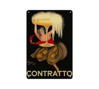 Letrero De Metal Escena Clásica De Bar con Una Dama Vestida De Rojo En Un Contrato 20X30Cm Letrero De Estaño Retro Letreros Metalicos Carteles para Cueva Garaje Oficina