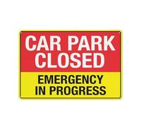 Letrero De Metal Estacionamiento Cerrado Emergencia En Curso Decoración Cartel De Metal Retro Metal Estaño Signo para Cafetería Casa Campo Club 20X30Cm