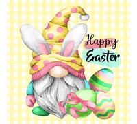 Letrero De Metal Feliz Pascua, Gnomo Conejito De Primavera Decoración Cartel De Metal No Se Oxida Fácilmente Letrero Metálico para Restaurante WC Hogar 20X30Cm