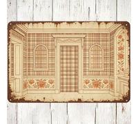 Letrero de metal floral vintage de la catedral europea, 8 x 12 pulgadas, decoración de pared victoriana, placa rústica antigua para el hogar, sala de estar, regalo para los amantes de la historia y la