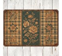 Letrero de metal floral vintage de la catedral europea, 8 x 12 pulgadas, decoración de pared victoriana, placa rústica antigua para el hogar, sala de estar, regalo para los amantes de la historia y la