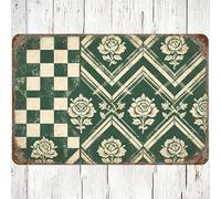 Letrero de metal floral vintage de la catedral europea, 8 x 12 pulgadas, decoración de pared victoriana, placa rústica antigua para el hogar, sala de estar, regalo para los amantes de la historia y la