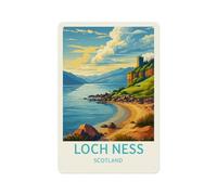 Letrero De Metal Impresiones De Viajes Panorámicos del Lago Inverness 20X30Cm Carteles Divertidos Letrero De Estaño Cartel De Chapa para Biblioteca Pub Aula