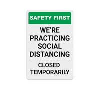 Letrero De Metal La Seguridad Es Lo Primero. Estamos Practicando El Distanciamiento Social No Se Oxida Fácilmente Placas Metálicas Exquisita Y Hermosa Cartel De Metal para 20X30Cm