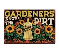 Letrero De Metal Las Chicas Jardineras Saben Todo Lo Que Necesitan Las Chicas Resistente Al Desgaste Y Duradero Letrero Metálico No Se Oxida Fácilmente Chapas Metalicas para Garaje Hotel 20X30Cm