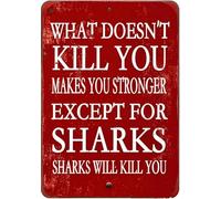 Letrero De Metal Lo Que No Te Mata Te Hace Más Fuerte Excepto Resistente Al Desgaste Y Duradero Metal Estaño Signo No Se Oxida Fácilmente Letrero Metálico para Hotel Garaje Club 20X30Cm