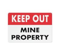 Letrero De Metal Mantener Fuera La Propiedad De La Mina Retro Letrero Metálico No Es Fácil De Deformar Cartel De Metal para Pared Cafetería Cocina 20X30Cm