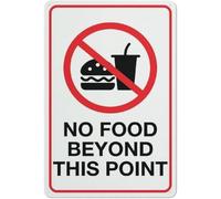 Letrero De Metal No Se Permite Comer Más Allá De Este Punto No Es Fácil De Deformar Placas Metálicas No Se Oxida Fácilmente Cartel De Metal Para Taberna Wc Hotel 20X30Cm