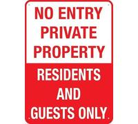 Letrero De Metal No Se Permite La Entrada A Propiedad Privada. Solo Residentes E Invitados. Exquisita Y Hermosa Letrero Metálico Decoración Placas Metálicas para Taberna Baño Club 20X30Cm