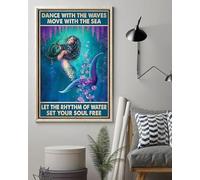 Letrero de metal novedoso con texto en inglés "Dance with the Waves Move With The Sea Let The Rhythm of Water Set Your Soul Free Garden Yard Sign" para regalo de cumpleaños, granja, oficina, café
