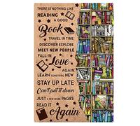 Letrero de metal novedoso con texto en inglés "Librarian There is Nothing Like A Reading A Good Book" para regalo de cumpleaños, casa de campo, jardín, patio, decoración del hogar, 20 x 30 cm
