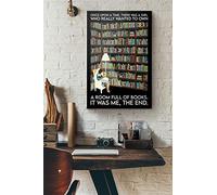 Letrero de metal novedoso de 20 x 30 cm, libro Once Upon A Time There was A Girl Who Really Wanted to Own A Room Full of Books, decoración del hogar, regalo de cumpleaños, jardín, patio, placa de