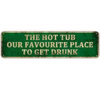 Letrero De Metal Nuestro Lugar Favorito para Emborracharnos Decoración Letrero Metálico Resistente Al Desgaste Y Duradero Metal Estaño Signo para Casa Campo Hotel Hogar 20X30Cm