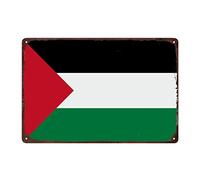 Letrero de metal palestino para decoración de pared, letrero de bandera palestina, placa de pared, bandera patriótica de país para decoración de pared, letreros de pared del hogar, 8 x 12 pulgadas