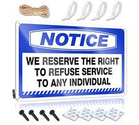 Letrero de metal para bar con texto en inglés "Notice We Reserve The Right To Refuse Service To Any Individual", letrero de metal para el hogar, bar, cerveza, metal vintage (30 x 40 cm)