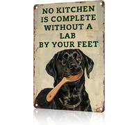 Letrero de metal para cocina de Labrador negro, creativo, divertido y novedoso, decoración de pared vintage para el hogar, puerta, jardín, bar, restaurante, cafetería, oficina, tienda, bar, club, re