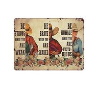 Letrero de metal para colgar en hierro con texto en inglés "Girls Be Strong Be Brave Be Humble" (12 x 16 pulgadas)