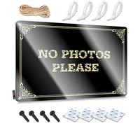 Letrero de metal para decoración de cueva de hombre, con texto en inglés "No Photos Please" (20 x 30 cm)