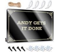 Letrero de metal para decoración de escritorio de trabajo, letrero de metal retro abierto de 1 mm de grosor, decoración de cochera, letrero de cueva de hombre, decoración de pared pequeña Andy Gets It
