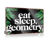 Letrero de metal para decoración de pared con texto en inglés "Eat, Sleep, Shapes Forever!" (30 x 40 cm)