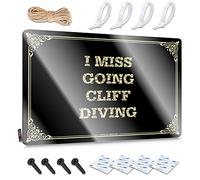 Letrero de metal para decoración de pared de caos, decoración para interiores y exteriores, decoración de casa abierta, aula con texto en inglés "I Miss Going Cliff Diving/Texas, decoración de pared