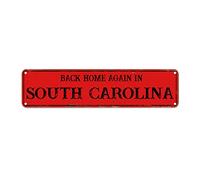 Letrero de metal para decoración de pared del estado de Carolina del Sur Back Home Again in South Carolina Men Cave Signs American State USA Map Retro Vintage Art Wall Placa de metal de calidad para