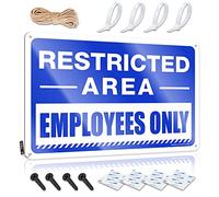 Letrero de metal para decoración de pared, letrero de área restringida, solo para empleados, letreros de metal vintage divertidos para dormitorio (30 x 40 cm)