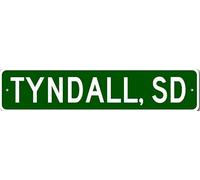 Letrero de metal para decoración de pared que indica el límite de la ciudad de Tyndall, Dakota del Sur.