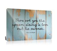 Letrero de metal para decoración de puerta de habitación con texto en inglés "Thou Set You The Specimen Is Long But Not Runner" (30 x 40 cm)