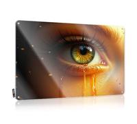 Letrero de metal para decoración de videojuegos, con texto en inglés "A Close-Up Of An Eye With Tears Streaming Down" (30 x 40 cm)