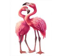 Letrero de metal para decoración del hogar, diseño de flamenco rosa con texto en inglés "Love Together", 20,3 x