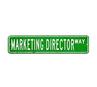 Letrero de metal para director de marketing, regalo de director de marketing, 4 x 18 pulgadas, resistente a la intemperie, placa de metal para hogar, cocina, restaurante