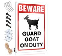 Letrero de metal para exteriores para empresas, cuidado con las cabras de guardia en el servicio, regalos demócratas, carteles divertidos (tamaño: 20 x 30 cm)