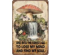 Letrero de metal para jardín, con texto en inglés "Into The Forest I Go To Lose My Mind", para jardinería, patio, decoración de pared al aire libre, 8 x 12 pulgadas