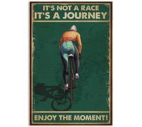 Letrero de metal para mesa, con texto en inglés "It's Not A Race It's A Journey", letreros de estaño vintage, divertidos, decoración única del hogar, bonita decoración de pared, póster de metal para