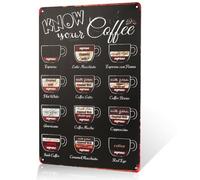 Letrero de metal para pared, Know Your Coffee, decoración de cafetería, regalo de café, decoración del hogar
