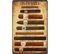 Letrero de metal para puros, letrero de metal de 8 x 12 pulgadas, póster de oficina vintage, bar, pub, cafetería, decoración de cigarros, cartel de metal