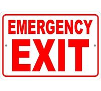Letrero de metal para salida de emergencia, 12 x 8 pulgadas
