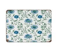 Letrero de metal personalizado con diseño de flor mogol en la cueva de hombre azul, placa de metal para valla, porche, hombres, palmeras tropicales botánicas, hojas, póster artístico, regalo para