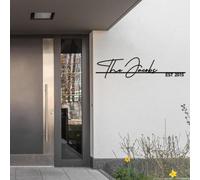 Letrero de Metal Personalizado con Nombre Familiar y Dirección, Decoración para Casa, Regalo de Inauguración (40 cm)