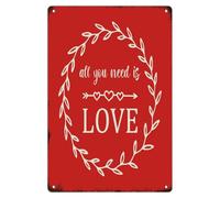 Letrero de metal personalizado con texto en inglés "All You Need Is Love Man", decoración de cueva, placa de metal para salón, garaje, patio, San Valentín, romántica, cita de amor, póster artístico