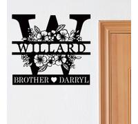 Letrero de metal personalizado, letrero de nombre de familia, letrero de apellido, decoración de boda, letrero de monograma dividido inicial, arte de pared de metal, boda personalizada, decoración de