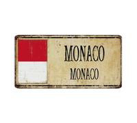 Letrero de metal personalizado Mónaco Mónaco para decoración de pared, placa de metal para pubs, club, habitación al aire libre, recuerdo de país nacional, arte de carretera, póster de regalo para