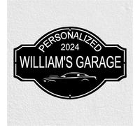 Letrero de metal personalizado para automóvil, decoración personalizada de cueva de hombre, letrero de taller personalizado, regalo para él, regalos personalizados, arte de pared, decoración de pared