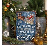 Letrero De Metal Que Nunca Seas Demasiado Mayor para Buscar En Los Cielos En Nochebuena No Es Fácil De Deformar Placas Metálicas Divertido Letrero Metálico para WC Hogar Baño 20X30Cm